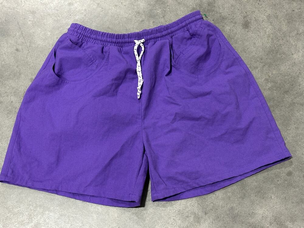 80s Victoria Harbor, Shorts, Purple, Size M, Summer, Quick Dry, Casual, ~ 26012